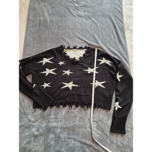 Cloud Chaser Cropped Black Sweater Size Small.